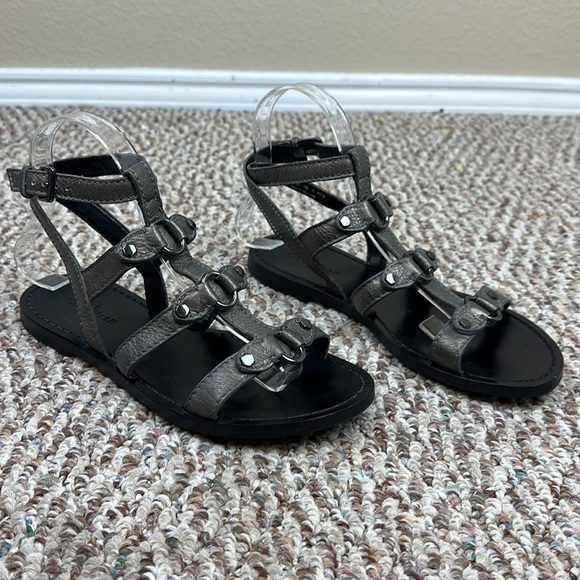 Cole Haan Deandra Leather Gladiator Sandal in Gunsmoke Metallic - Picture 2 of 12